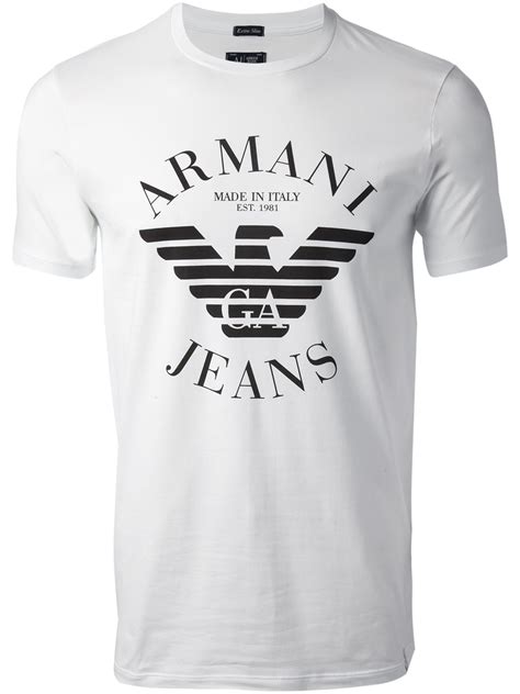 armani jeans t shirt mens|armani t shirt men's white.